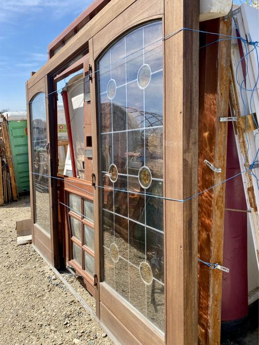 USA CASA LEMN GERMANIA intrare termopan vitraliu H 221 xL 289 GARANTIE