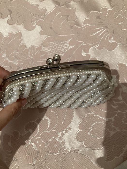 Сумка, жемчужная