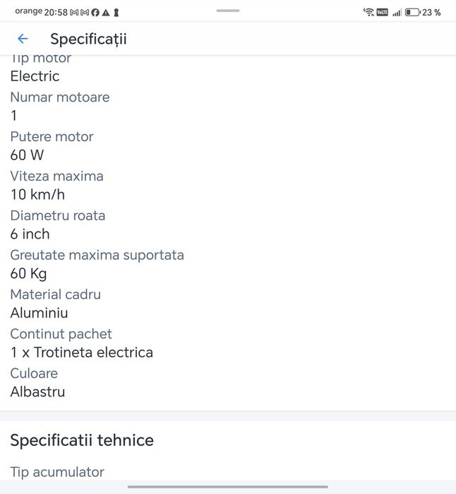 Vând trotineta electrica pt copii