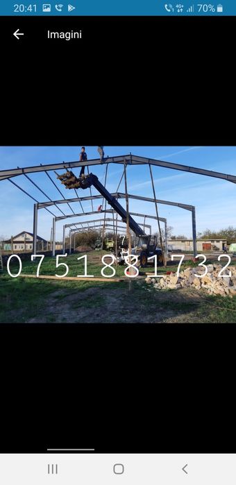 Vand hala metalica demontabila pe suruburi 10x35x4h invelita cu panour