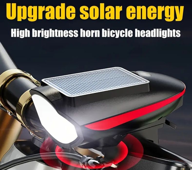 Презареждащи слънчеви лед фарове за велосипеди с звукови ефекти