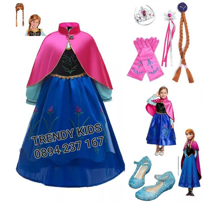 Рокля- костюм на Ана от Замръзналото Кралство+подарък Аксесоари!