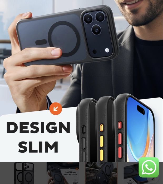 Huse noi iphone 17 pro  Torras Guardian si Benks Mist black rama metalica camere
