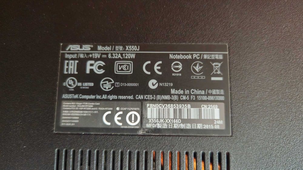 Лаптоп ASUS X550J [intel i7-4710HQ / Nvidia GeForce 850m]