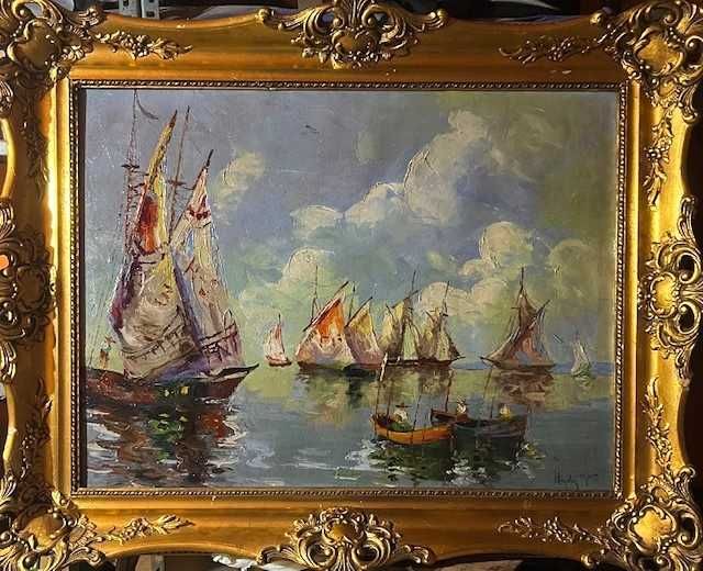 Tablou VECHI, impecabil, semnat Rudolf NEGELY. 80x60cm(100x80 cu rama)