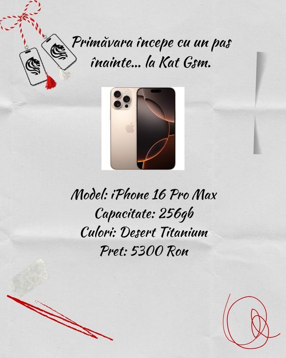 Oferta!! iPhone 16 Pro Max 256gb Desert Neverlocked/Fact!Garantie