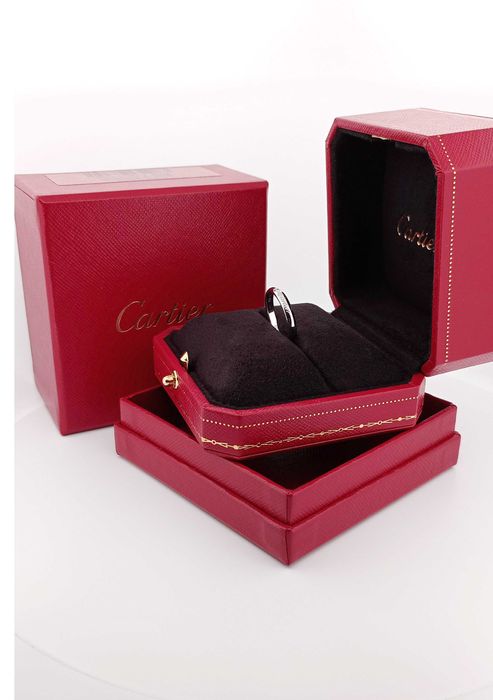 Inel Original Cartier C de Cartier  Logo Diamond Pt 950 - Marimea 53