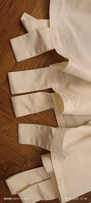 Draperii alb murdar crem VidaXL