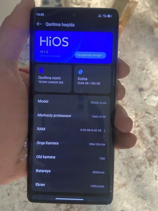 Tecno camon 30 s arzon obmen