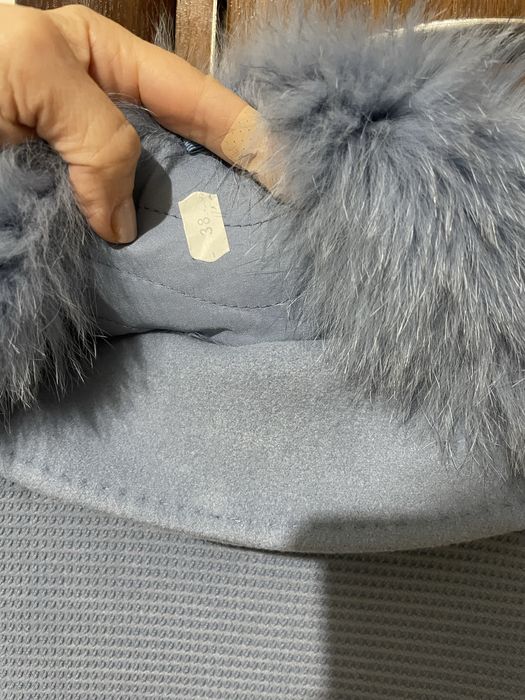 Ново палто от алпака лама и кашмир Кашмирено с яка от лисица