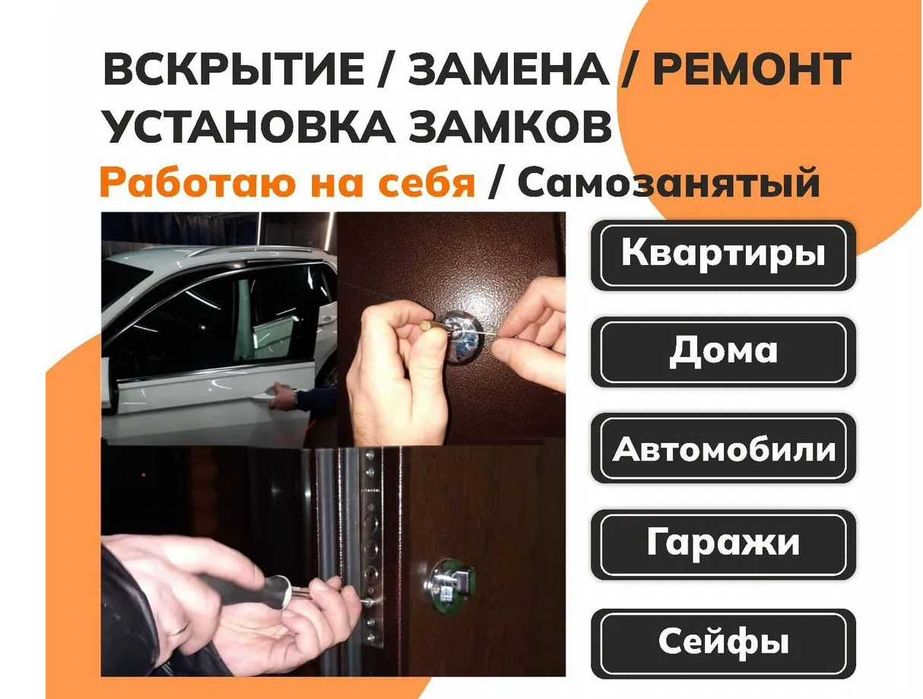 Вскрытие замков авто квартир гаражей Установка и замена замков