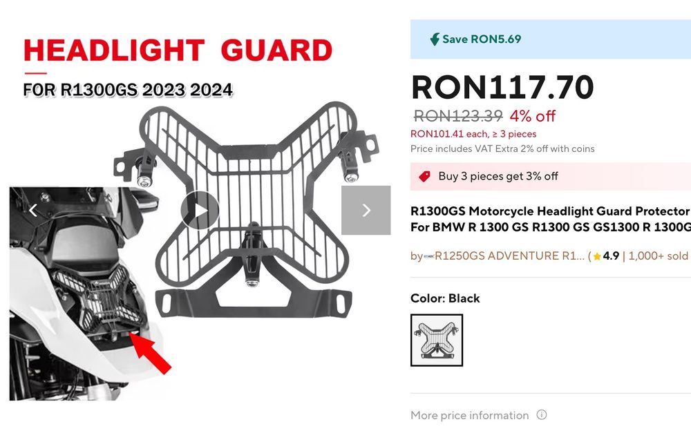 Protectie Far BMW R 1300 GS