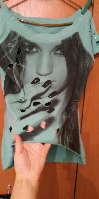 Costum dama ,2 piese chic & fashion: colanti +tricou cu tinte, M-L