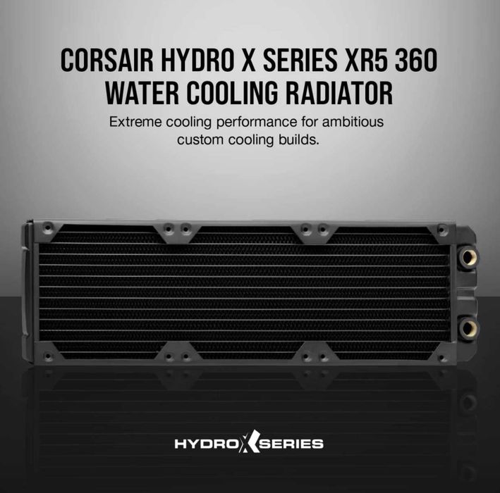 НОВ 360мм меден радиатор Corsair Hydro X Series XR5 за водно охлаждане