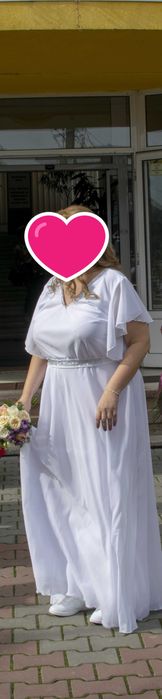 rochie alba lunga pt  cununia civila