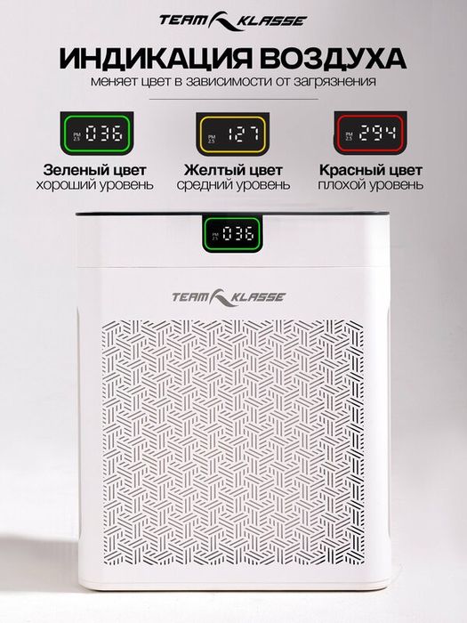 Очиститель воздуха Team Klasse с HEPA фильтром , белый