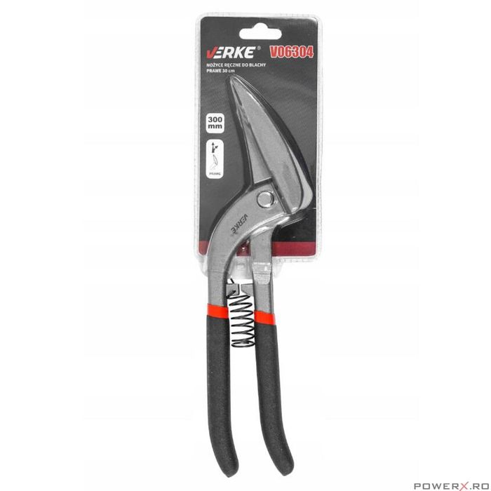 Foarfeca tabla tip pelican, pe dreapta, 30cm, cu arc, Verke