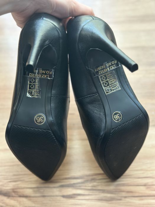 Обувки на ток от естествена кожа