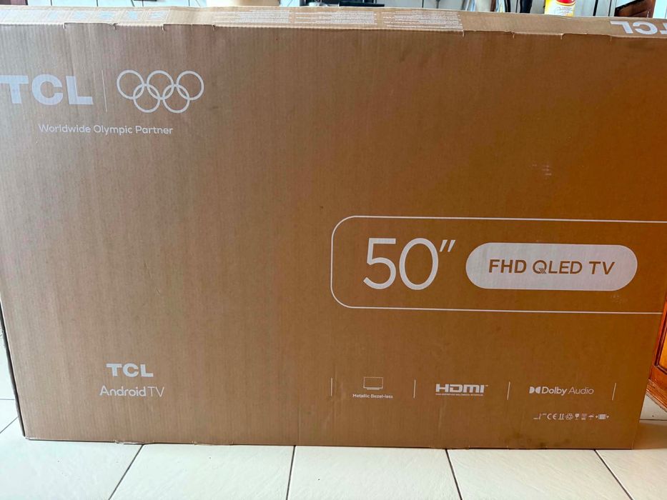 TCL 50" FHD QLED Smart TV (Android TV) – Чисто нов, пълен комплект