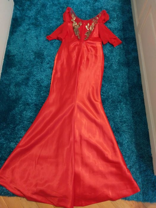 Rochie elegantă de seară Tafta roșie, mărime S/M