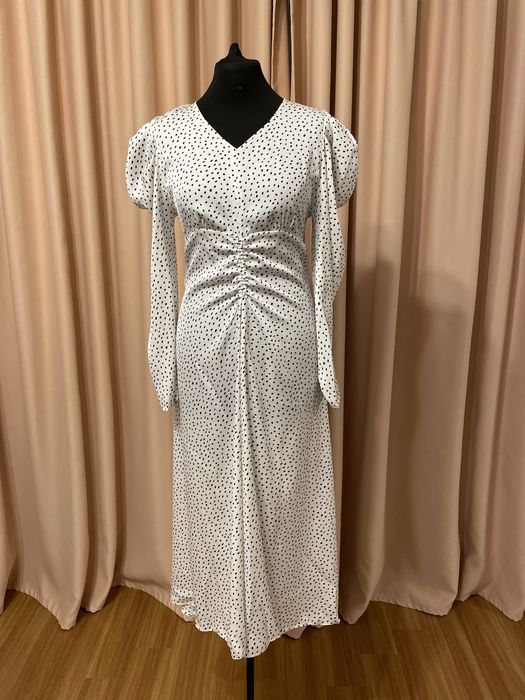 Rochie Pnk alb cu buline