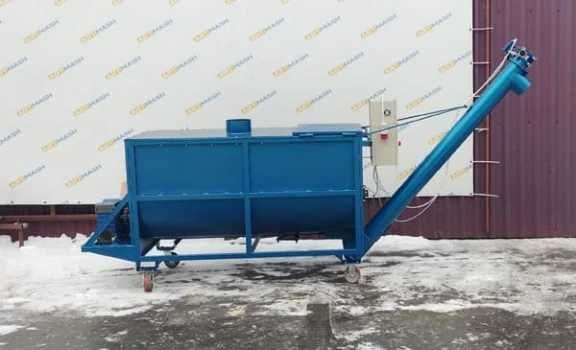 Amestecator orizontal 1000 l cu snec de descarcare Capacitate de amestecare: pana la 1000 kg/h