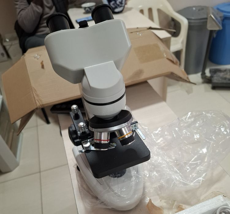 AmScope 40X-1000X LED biologik trinokulyar birikma mikroskopi yangii!