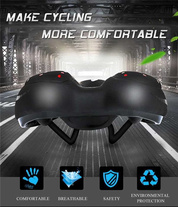 Sa sea confortabila cu gel moale amortizare soc bicicleta waterproof