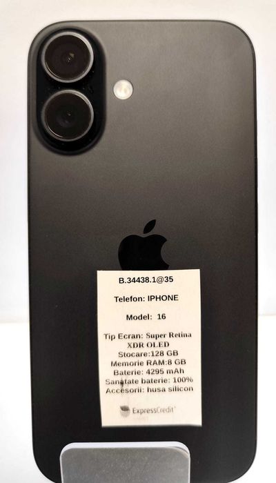 (AG 35)Telefon iPhone 16 128Gb  b.34438 - 3000Lei Garantie 2ani!