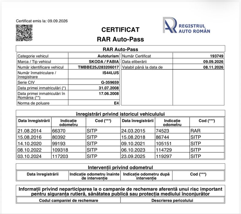 Skoda Fabia 2008 1.4tdi 120 mii km rate fara avans