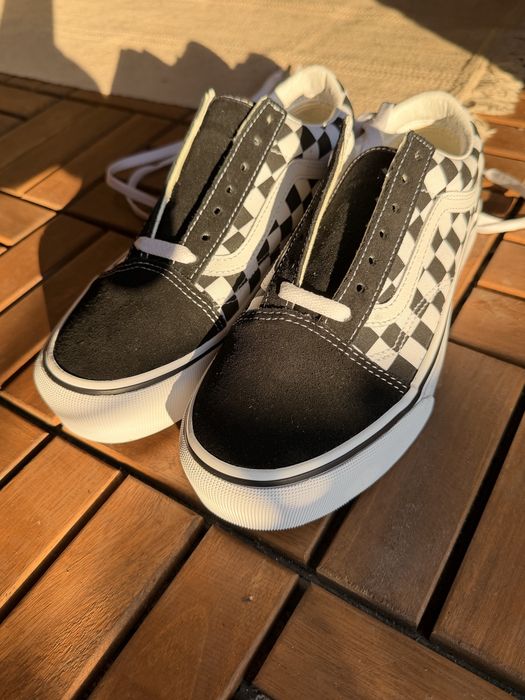 Vans Checkkerboard Old Skool Platform | Ванс кецове/маратонки шахмат черно и бяло