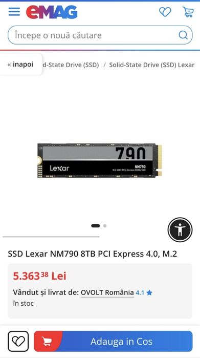 SSD Lexar NM790 8TB PCI Express 4.0, M2
