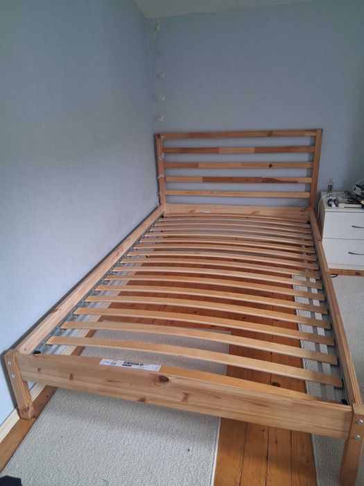 TARVA дървено легло, закупено от IKEA, 200×120cm, персон и половина, с включена подматрачна рамка LUROY