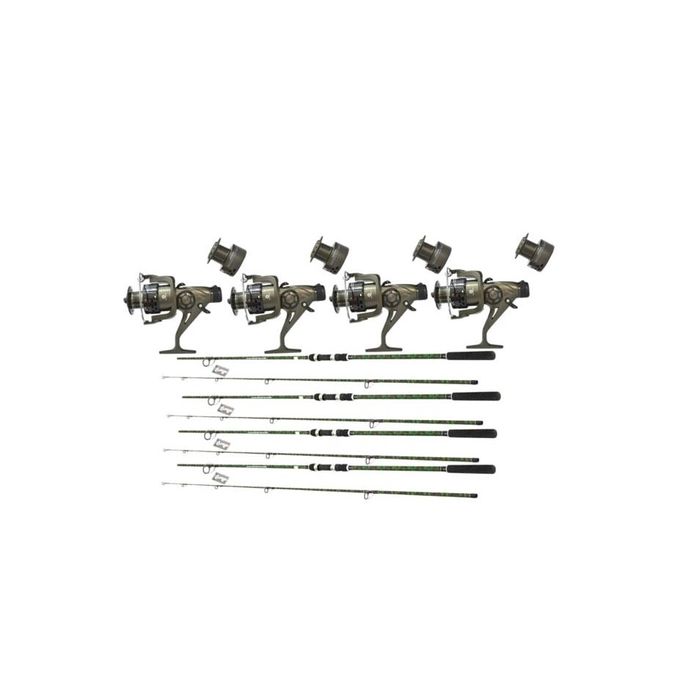 Set 4 Lansete, lungime 3.30 m, echipate cu 4 mulinete DA60,