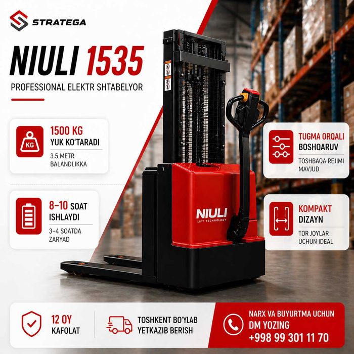 NIULI 1535 elektr shtabelyor Sotiladi!
