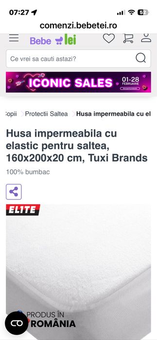 Husa impermeabila saltea 160x200