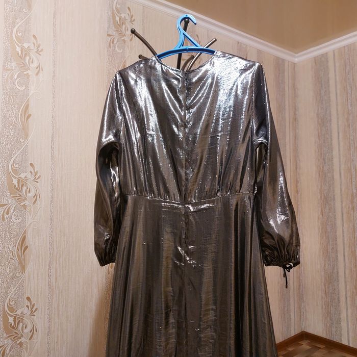 Платье серебро металлик итальянское