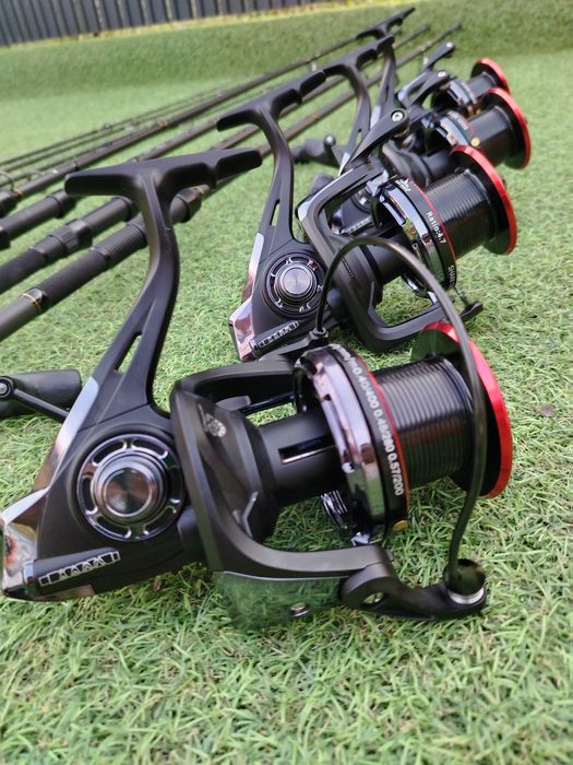 SET 4 Lansete  EBISU CARP 3.90 m 3.75 Lbs + 4 Mulinete Eastshark 12000