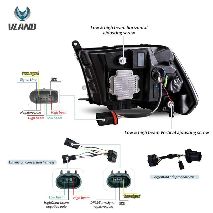 Комплект LED фарове с динамични мигачи за Dodge Ram 2009 - 2018