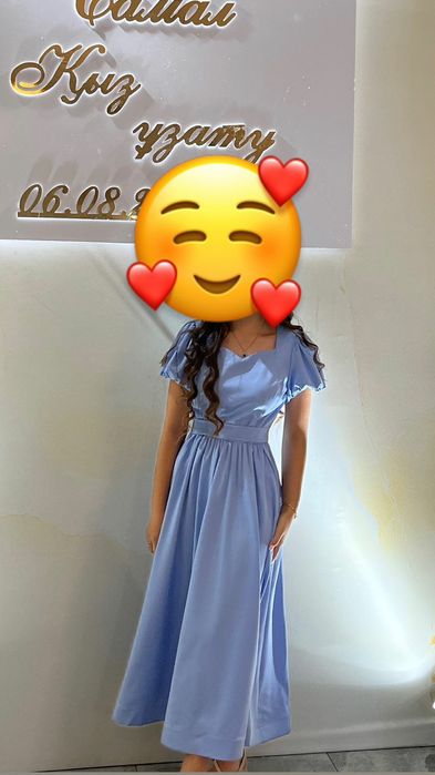 Вечернее синее платье