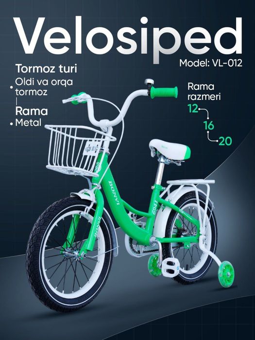 Сотилади яанги велосипед бонви 16 размео