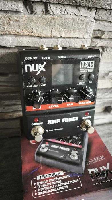 NUX AMP Force – Pedală digitală Amp Modelling / Cabinet Simulator / Boost pentru chitară electrică – În cutia originală