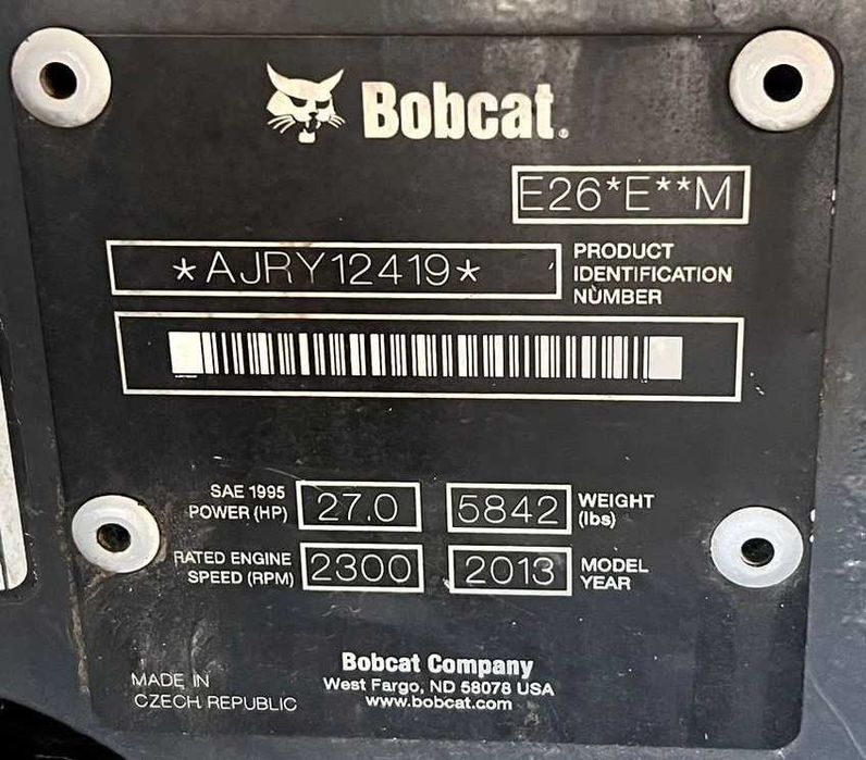 Bobcat E26 miniexcavator