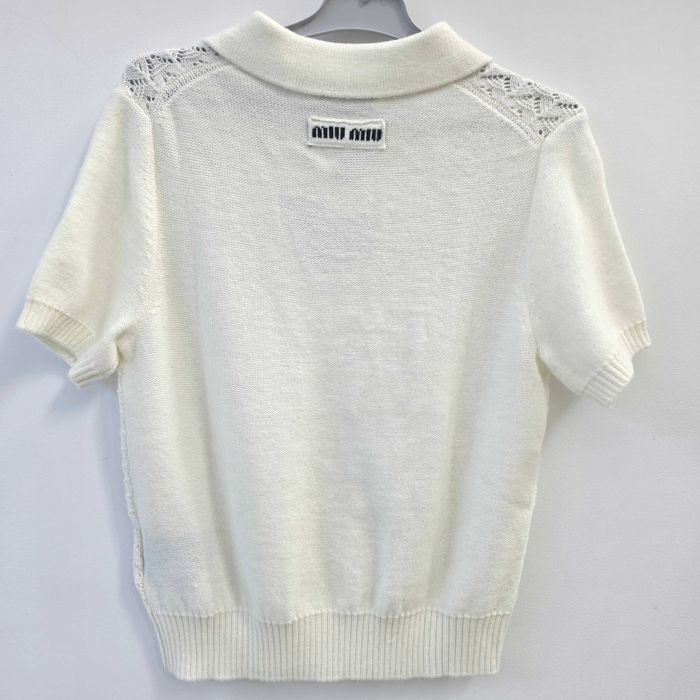 Bluza MiuMiu Cashmir, marimea 38 / M, noua, Alb