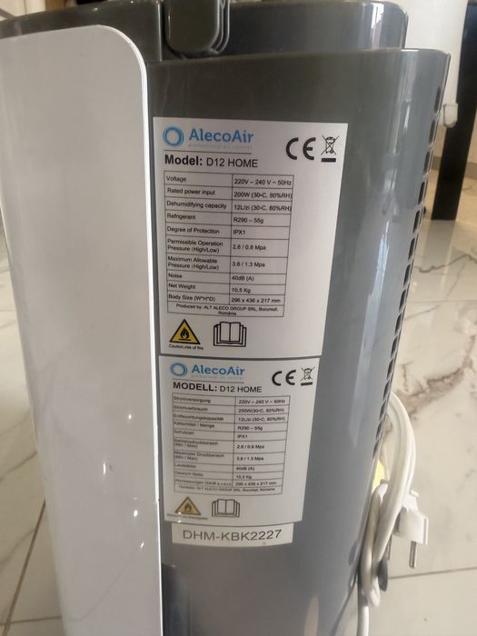 Dezumidificator AlecoAir D12 HOME – 12L/24h – stare foarte bună