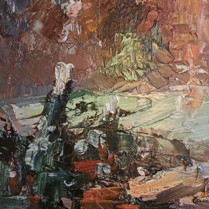Pictură," Malul lacului",Nicolae Ambrozie (n.1931-d.3016)