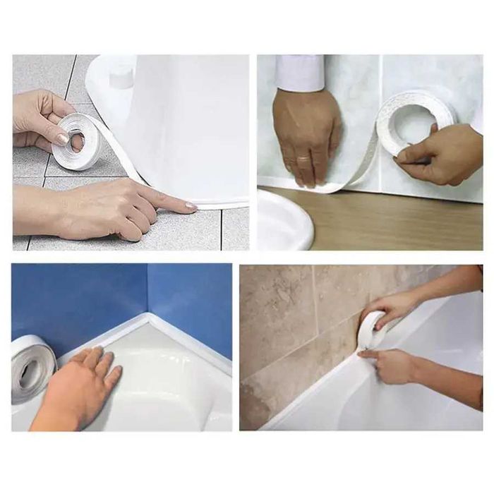 Силиконова Самозалепваща Уплътнителна Лента за Баня и Мокри Помещения