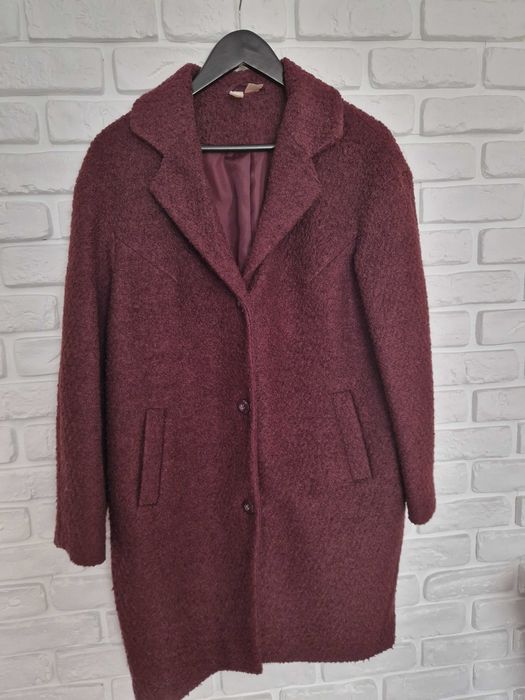 Palton H&m lână s-m burgund toamna/iarna