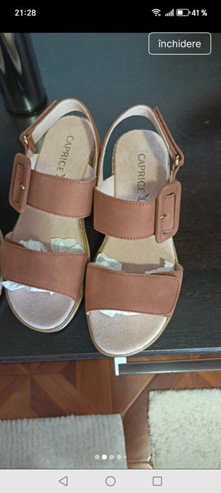 Sandale de piele CAPRICE, nr. 37,NOI