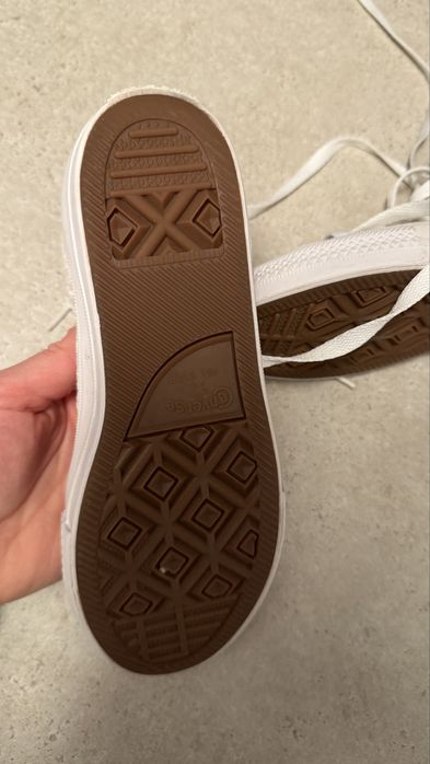 Детски кецове Converse №31 бели дантелени